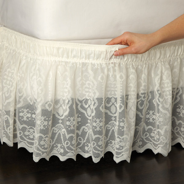 Lace bed skirt queen best sale